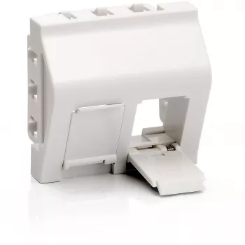 Placa frontal modular francesa EQUIP com 2 portas Keystone 45x45mm branco puro RAL9010