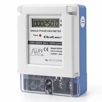 Contador de energia eletrónico monofásico Qoltec 230V 5(60)A LCD