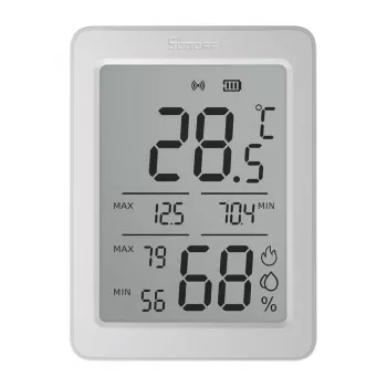 Sensor de temperatura e humidade ZigBee LCD SONOFF AirGuard TH SNZB-02DR2