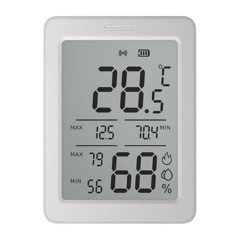 Sensor de temperatura e humidade ZigBee LCD SONOFF AirGuard TH SNZB-02DR2