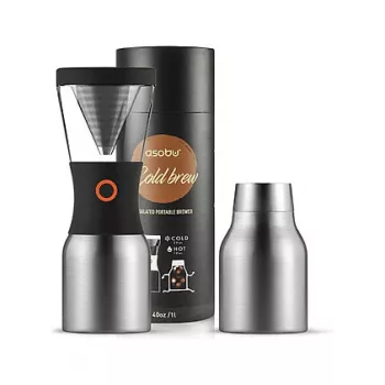 Máquina de café cold brew ASOBU KB900 Silver 1,2L vidro borossilicato