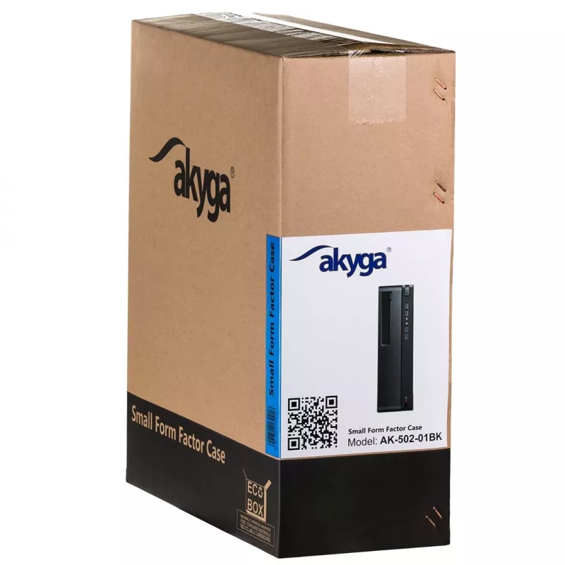 Caixa de PC SFF Akyga AK-502-02BK, Micro-ATX / Mini-ITX, 2x USB 3.0, sem fonte de alimentação, preta