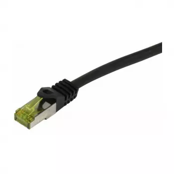 Cabo de rede Synergy 21 RJ45 CAT6A 500MHz 0,25m preto S-STP S/FTP TPE/LSZH interior/exterior/industrial (resistente a UV/água/óleo), AWG26, com cabo bruto CAT7