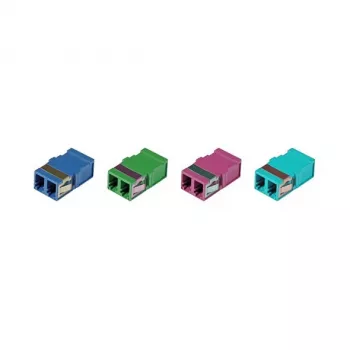 Acoplador de fibra ótica LC duplex monomodo EFB Elektronik, sem flange, azul, ferrula cerâmica (53515.1)