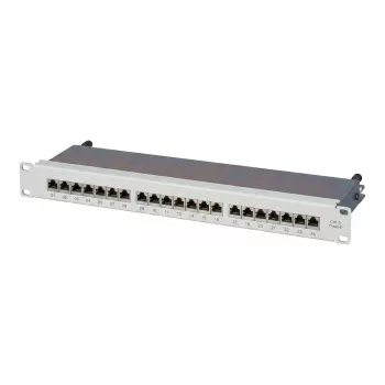 Patch panel EFB Elektronik 19 polegadas 1U 24 portas, não equipado, cinzento (RAL 7035)