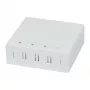 Synergy 21 Caixa de parede FTTH para 4 adaptadores SC-S ou LC-D, 80x80mm com gestão de cabos, calha DIN/parede, crimpagem