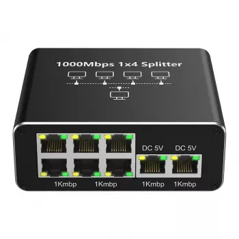 ALLNET ALL-NS1005 Switch de secretária Gigabit de 5 portas não gerido, sem ventoinha, caixa metálica