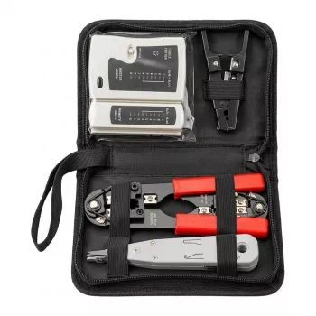 EFB-Elektronik Conjunto de ferramentas de rede com bolsa, 4 peças