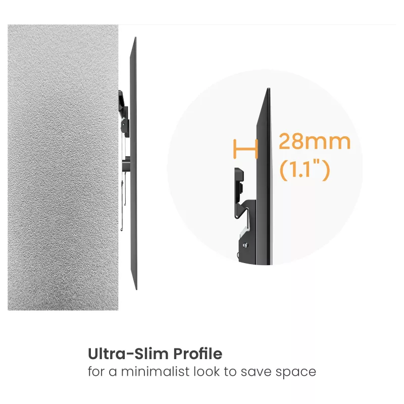 Equip Suporte de parede para TV de 37-86 polegadas sem perfuração com 1 articulação, 60 kg, preto