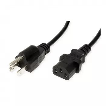 VALUE Cabo de alimentação IEC 60320 C13 para NEMA 5-15 (M) 125 V - 1,8 m - preto