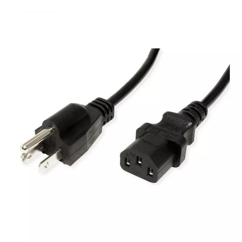 VALUE Cabo de alimentação IEC 60320 C13 para NEMA 5-15 (M) 125 V - 1,8 m - preto