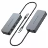 CONCEPTRONIC adaptador de USB-C para 2x Gigabit Ethernet + 2x USB-A 3.2 Gen 1, 0,3m, cinzento