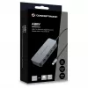 CONCEPTRONIC adaptador de USB-C para 2x Gigabit Ethernet + 2x USB-A 3.2 Gen 1, 0,3m, cinzento