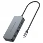 CONCEPTRONIC adaptador de USB-C para 2x Gigabit Ethernet + 2x USB-A 3.2 Gen 1, 0,3m, cinzento