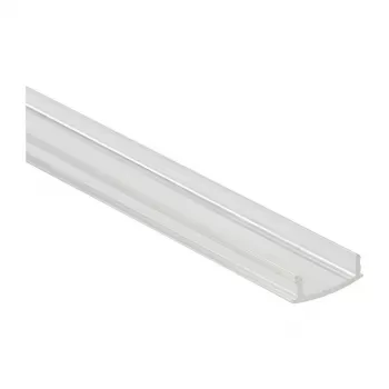 Synergy 21 Perfil em U para LED ALU001-R difusor/tampa PMMA transparente + ALU002-R, ALU003, ALU004, ALU007-R, ALU021, ALU024, ALU084, tampa em plástico