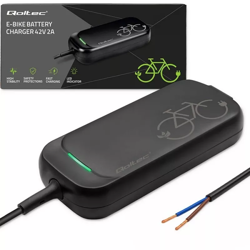 Qoltec Carregador para e-bike 36V 42V 2A sem ficha