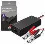 Qoltec 52665 Carregador de baterias automático para baterias AGM GEL STD, 24V 2A 48W, indicador LED, cabo de 1,8m