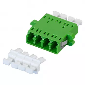 EFB Elektronik 53353.32 acoplador de fibra ótica LC/APC Quad, OS2 monomodo, verde, com obturador