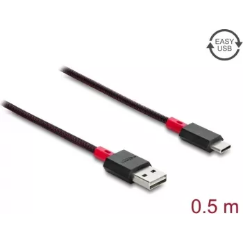Delock Cabo EASY-USB 2.0 USB Type-A macho para USB Type-C macho 0,5 m preto (81541)
