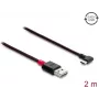 Delock Cabo EASY-USB 2.0 USB Type-A macho para USB Type-C macho curvado para esquerda/direita 2 m preto (81547)