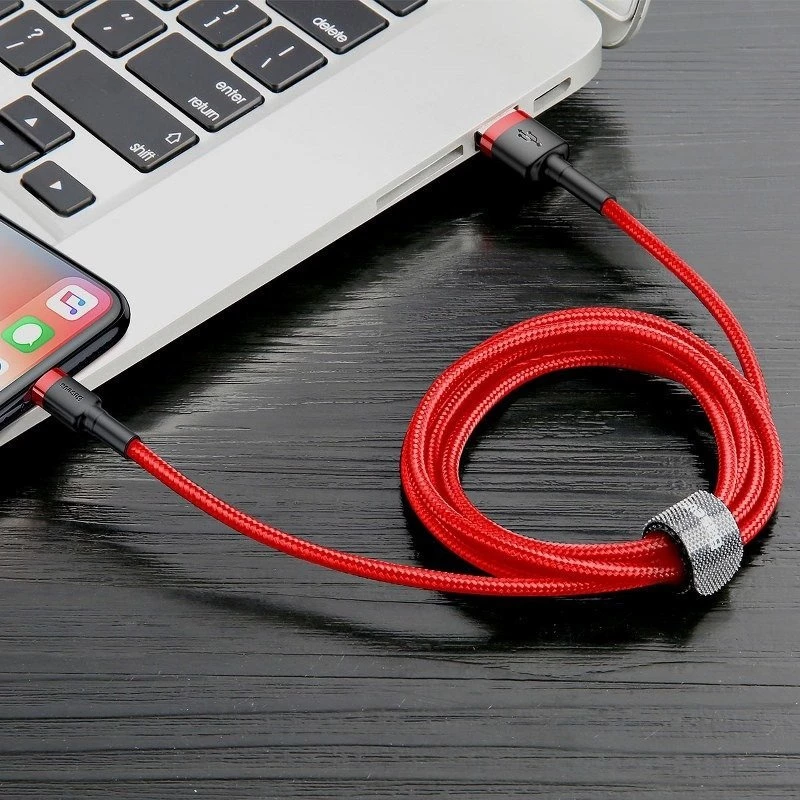 Baseus CALKLF-C09 Cabo USB-A para Lightning 2 m vermelho