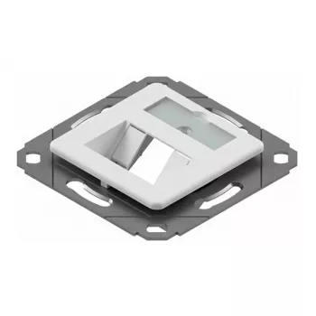 EasyLan Suporte de Módulos preLink / fixLink, 2x Keystone com Placa Central 9x31,8 mm RAL 9010 (CKVD1D1)