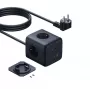 Baseus EnerFill FA11 67W cubo de tomadas, 3x tomadas EU, 1x USB-C, 1x USB-A, 1,5 m, preto