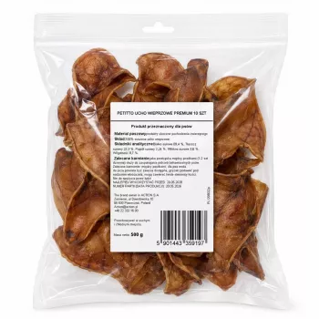 PETITTO Orelha de Porco Petisco para Cães 10 unid. 40g