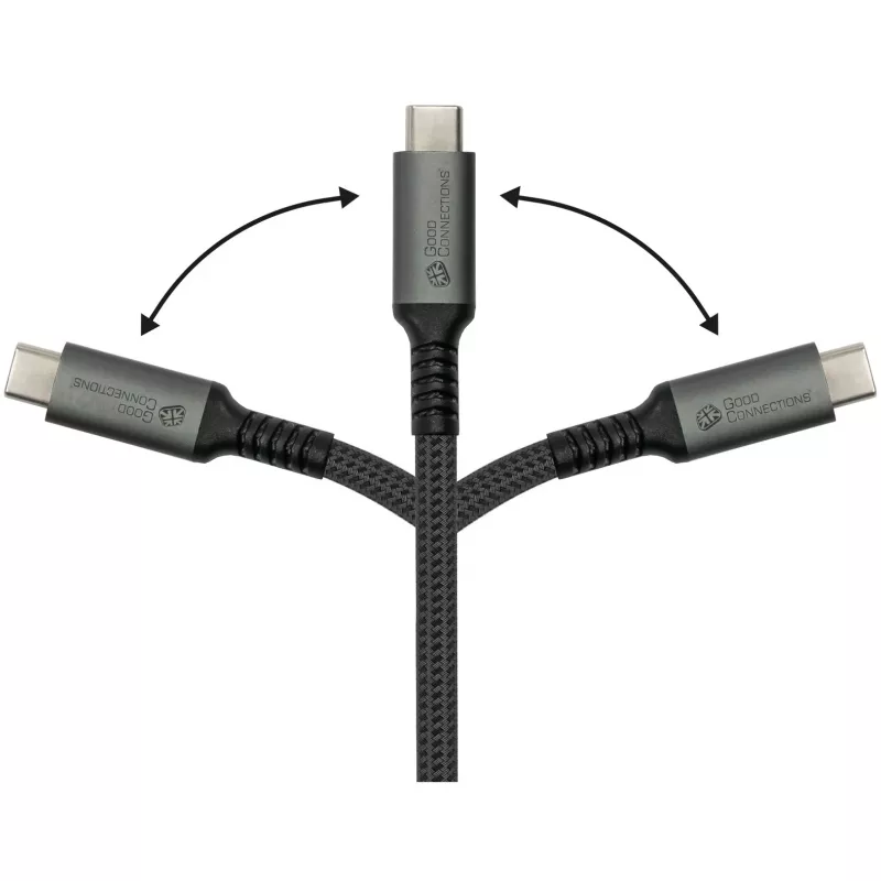 GoodConnections Cabo de Ligação USB-C 2.0 (ST-ST) 3m Revestimento Têxtil 240W Antracite