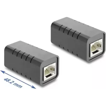 Delock Acoplador RJ45 Fêmea a Fêmea Cat.6A Blindado Preto