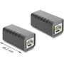 Delock Acoplador RJ45 Fêmea a Fêmea Cat.6A Blindado Preto