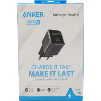 Anker Nano Carregador USB-C 20W, PowerIQ 3.0 Fonte de alimentação USB-C compacta preta
