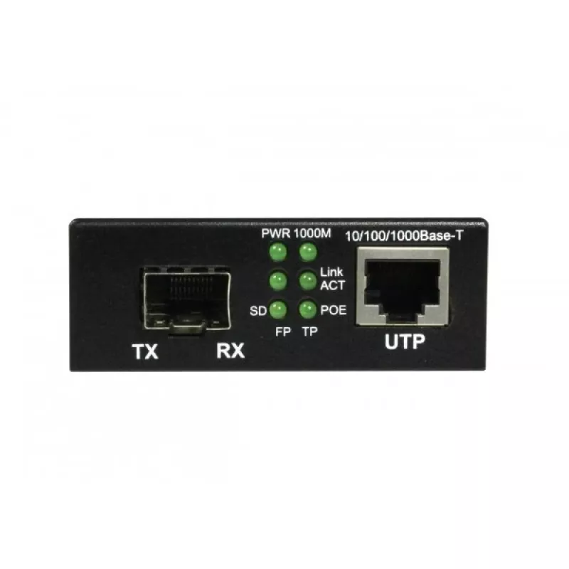 ALLNET Conversor de media PoE 10/100/1000Base-T para 1000Base-SX/LX SFP Mini-GBIC, monomodo/multimodo, 15,4W/30W PoE, ALL-MC202P-SFP1-PoE