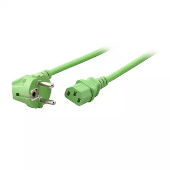 EFB Elektronik Cabo de alimentação Schuko 90° - C13 180°, verde, 1,8 m, 3 x 0,75 mm²
