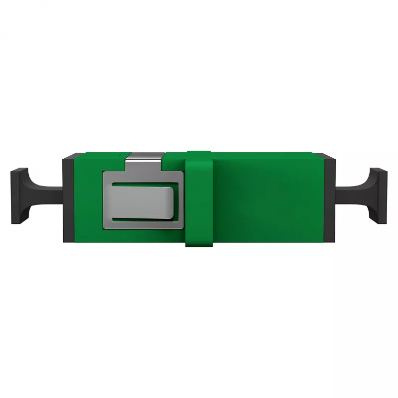 EFB Elektronik acoplador de fibra ótica SC/APC simplex monomodo com tampa de proteção contra pó, verde, ferrula cerâmica de zircónio