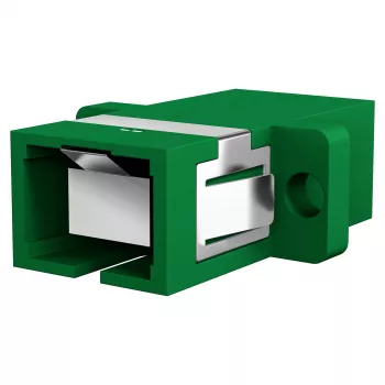 EFB Elektronik acoplador de fibra ótica SC/APC simplex monomodo com tampa de proteção contra pó, verde, ferrula cerâmica de zircónio