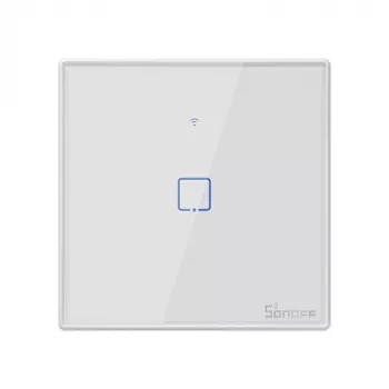 SONOFF T2EU1C-TX interruptor de luz inteligente WiFi + RF 433 tátil 1 canal branco