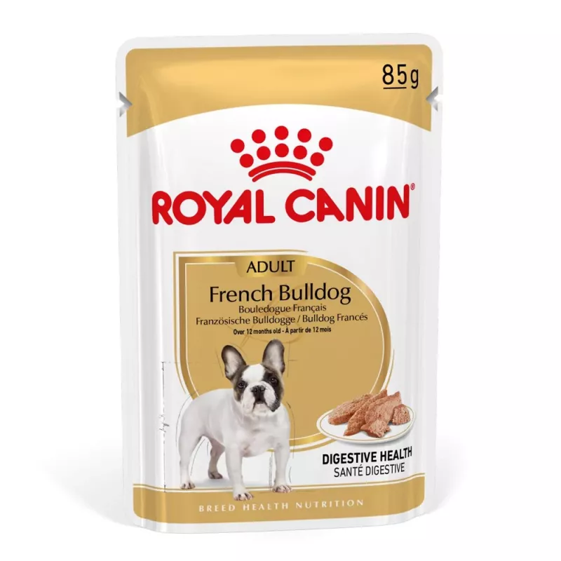 ROYAL CANIN French Bulldog Adult Digestive Health Loaf caixa - alimento húmido para cães - 12x85g