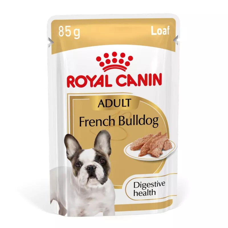 ROYAL CANIN French Bulldog Adult Digestive Health Loaf caixa - alimento húmido para cães - 12x85g