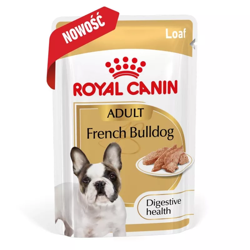 ROYAL CANIN French Bulldog Adult Digestive Health Loaf caixa - alimento húmido para cães - 12x85g