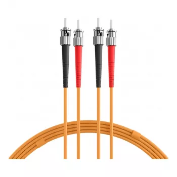 EFB Elektronik ECOFIBER cabo de patch de fibra ótica duplex ST-ST OM1, 3m, LSZH, laranja, 3,0mm