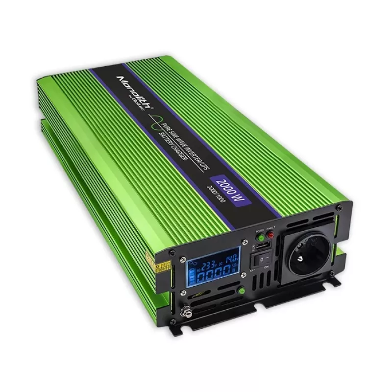 Qoltec Monolith adaptador/inversor de corrente para automóvel 2000 W verde