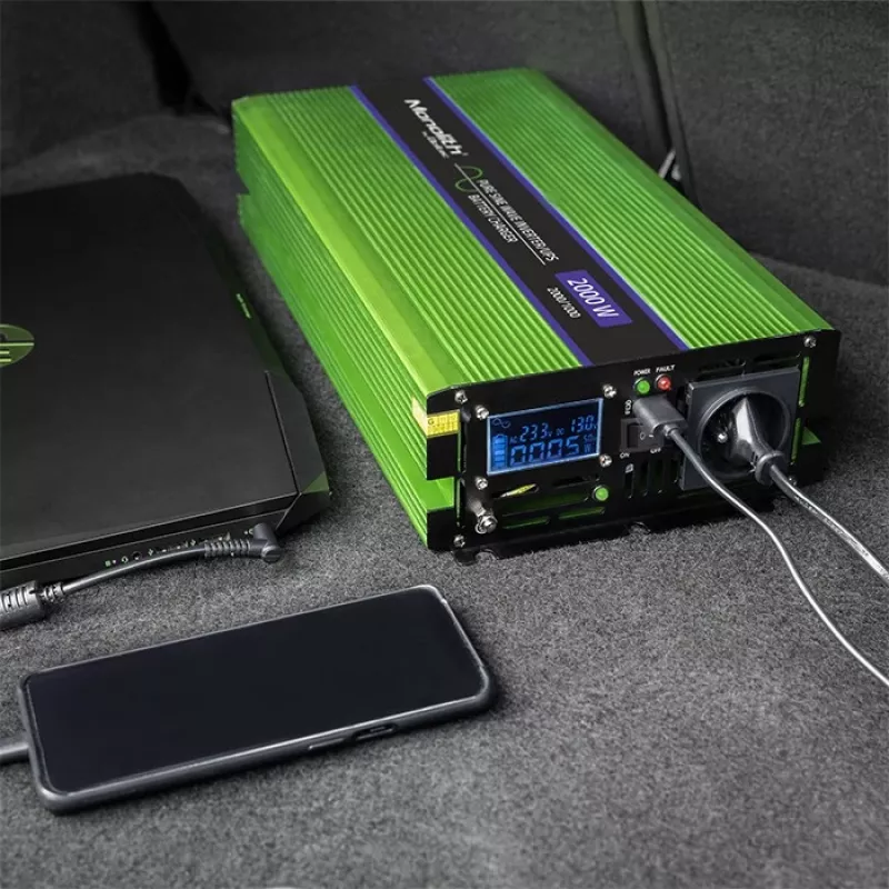 Qoltec Monolith adaptador/inversor de corrente para automóvel 2000 W verde