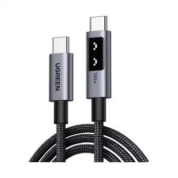 UGREEN Uno L509 cabo de carregamento rápido USB-C para USB-C PD 100W LED 2m preto