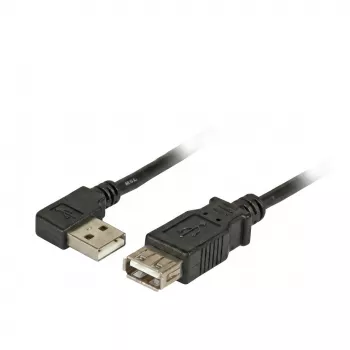 EFB-ELEKTRONIK cabo de extensão USB 2.0 A (angular) - ficha A para conector fêmea A, 3,0 m, preto, Classic