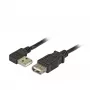 EFB-ELEKTRONIK cabo de extensão USB 2.0 A (angular) - ficha A para conector fêmea A, 3,0 m, preto, Classic