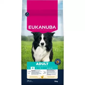 EUKANUBA alimento seco para cães adultos de raças médias, frango, 15 kg