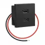 Shelly carregador USB preto - carregador USB-A de encastrar para casa inteligente