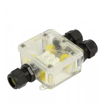 Synergy21 conector de cabo exterior caixa IP68 3 portas transparente
