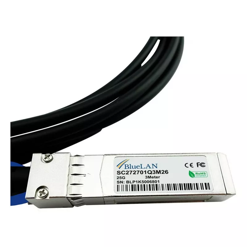 BlueOptics BlueLAN compatível HPE Aruba JL488A 25GBASE-CR cabo direct attach SFP28 passivo, 3 metros, AWG26